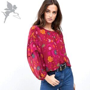 FREE PEOPLE Wildflower Honey floral boho top